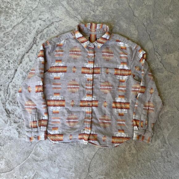 Vintage VTG Y2K Pendleton Aztec Print Longsleeve Button Down Shirt - Picture 6 of 8